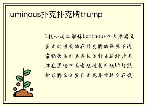 luminous扑克扑克牌trump